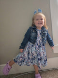 Frosted Blooms Long Sleeve Dress with Shorts
