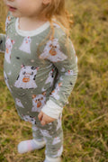 Spooky Moo Crew Long Sleeve Two Piece PJ Set